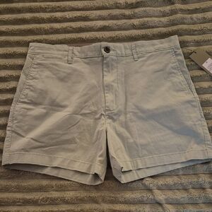 Goodfellow & Co Light Beige Flat-Front Cotton Shorts
